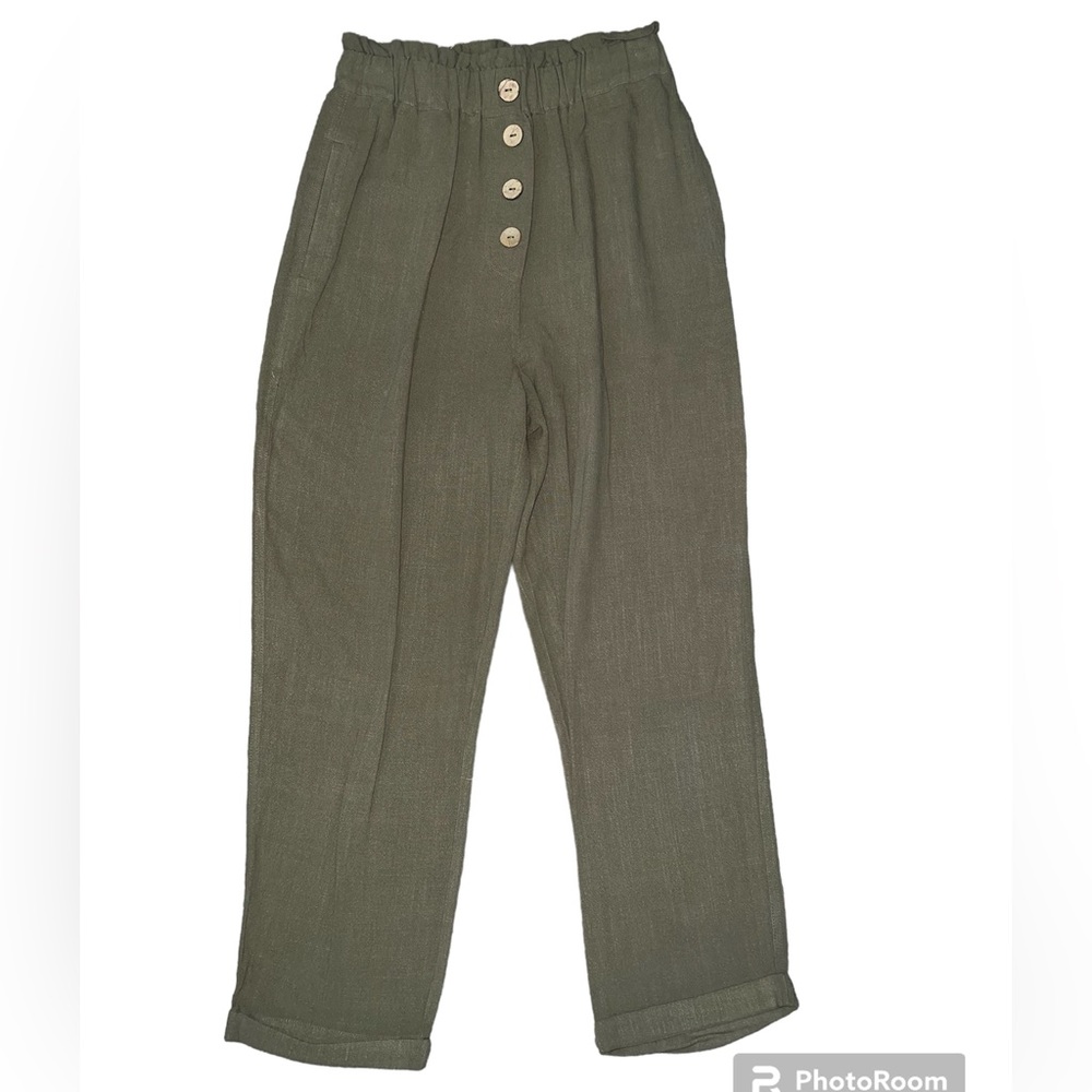 Altar’d State Cropped High Waisted Paper Bag Pants Size S